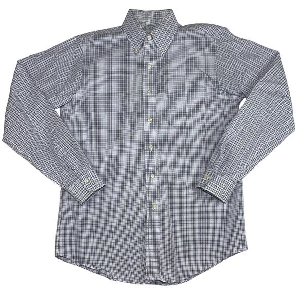 Brooks Brothers Dress Shirt Mens 15-34 Regent Non Iron Supima Grid Check *FLAWS - Picture 4 of 11